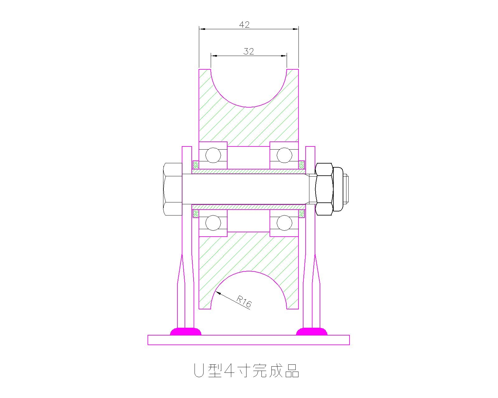 大世腳輪4寸U型輪